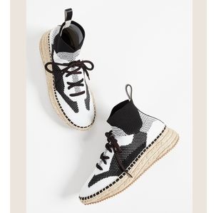 Alexander Wang Dakota Espadrille Stretch Knit Bootie Sneakers